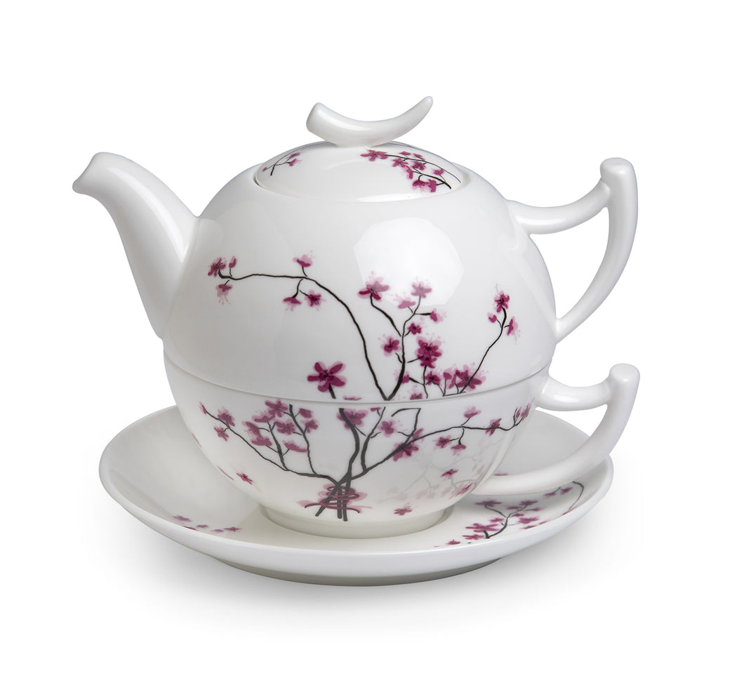 Комплект за чай от фин костен порцелан Cherry Blossom от 3 части