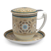 Чаша за чай от костен порцелан с цедка Casablanca 380мл.
