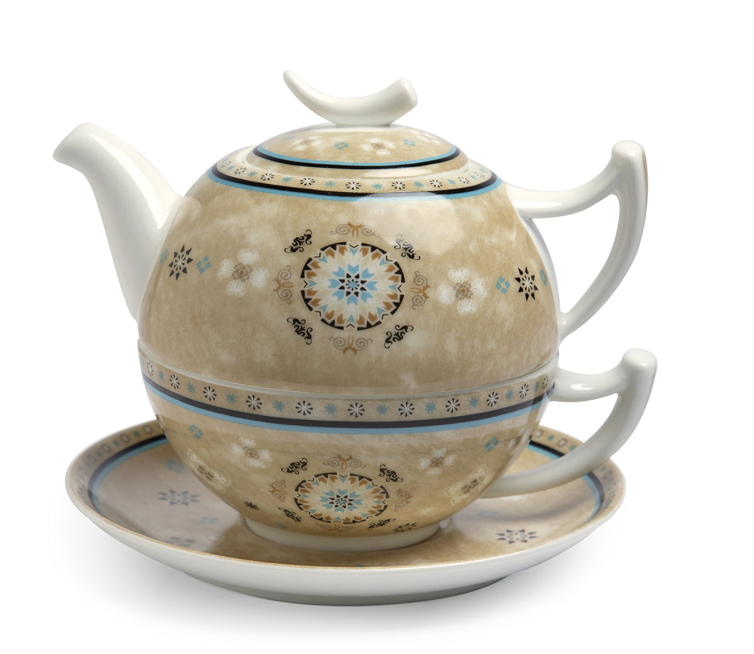 Комплект за чай Casablanca от фин костен порцелан от 3 части, 350мл
