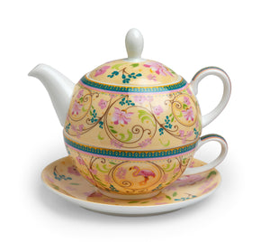 Комплект за чай от фин костен порцелан от 3 части Emma