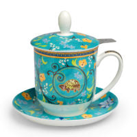 Чаша за чай с цедка от фин костен порцелан Clara 350мл