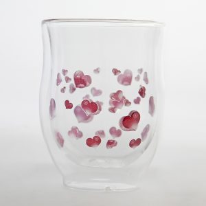 Стъклена двустенна чаша Herz 350 мл