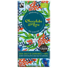 Заредете изображение във визуализатора на галерията – Морска сол и карамел органичен шоколад, 55% какао, 80 гр от Chocolate and Love
