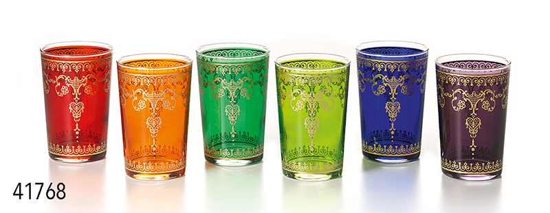 Комплект от 6 стъклени цветни чаши Sita по 120 мл