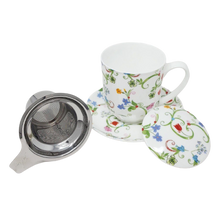 Заредете изображение във визуализатора на галерията – Чаша за чай с цедка Fleurette 380ml

