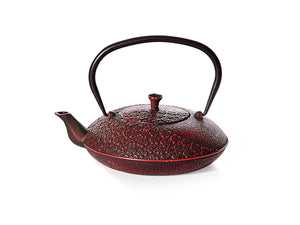 Чугунен чайник червено-черен с релеф Guangxi  800 мл