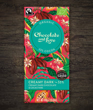Заредете изображение във визуализатора на галерията – Органичен шоколад Creamy Dark, 55% какао от Chocolate and Love, 40гр
