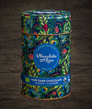 Заредете изображение във визуализатора на галерията – Метална кутия Chocolate and Love 30бр Pure dark шоколадчета
