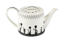 Заредете изображение във визуализатора на галерията – Порцеланов чайник Черна котка Teekanne 1л.
