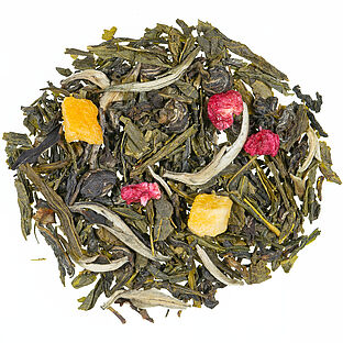 Зелен ароматизиран чай „Ябълка и малина”