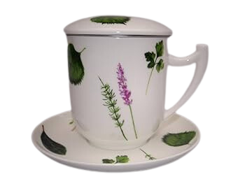 Чаша за чай с цедка от фин костен порцелан Prima Vera 380мл.