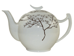 Порцеланова кана за чай White Cherry 1 литър