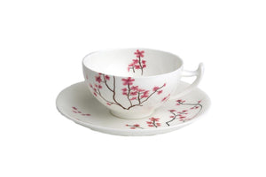 Чаша за чай от костен порцелан с чинийка Cherry Blossom 180мл