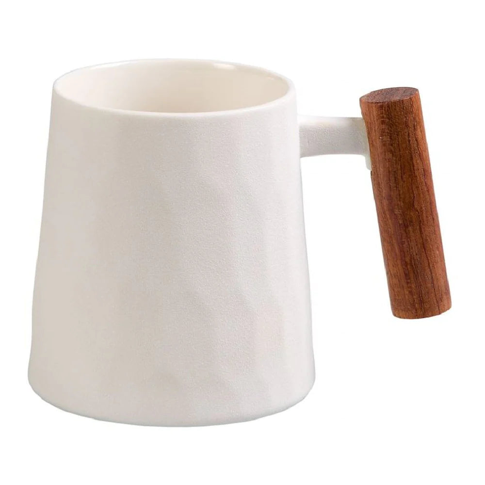 Порцеланова чаша за чай с дървена дръжка Blanca бяла 300мл