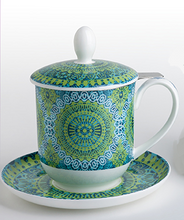 Заредете изображение във визуализатора на галерията – Порцеланова чаша за чай с цедка Nanji 380 ml
