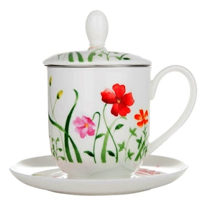 Чаша за чай с цедка от фин костен порцелан Lotta 380мл