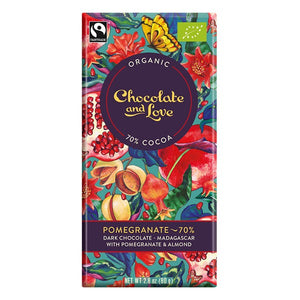 Веган органичен шоколад с нар, 70% какао, 40гр от Chocolate and Love