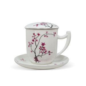 Чаша за чай с цедка от фин костен порцелан Cherry Blossom 380мл